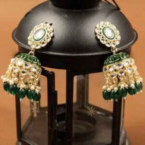 Meenakari jhumka green