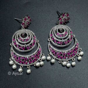 American daimond bali earrings light purple colour