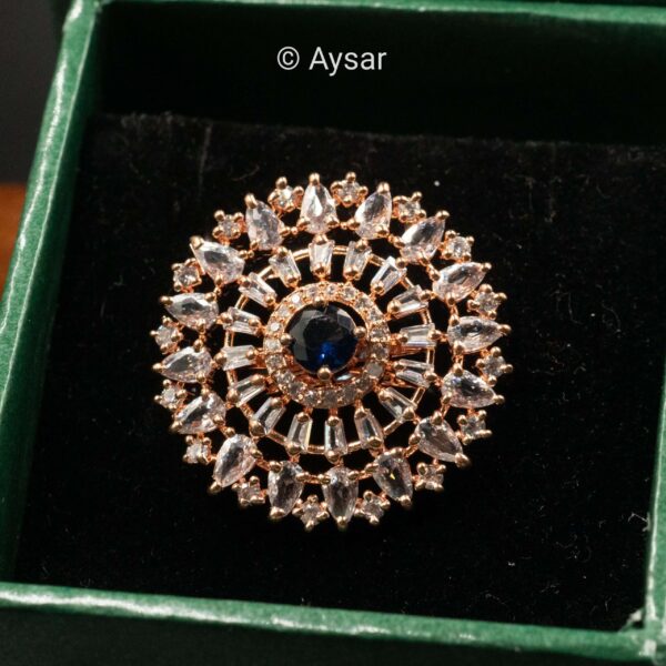 AD fingerring blue stone rose gold colour - Image 2
