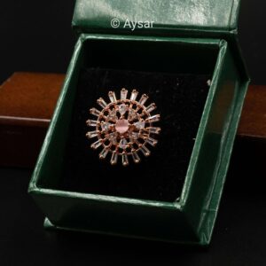 AD fingers ring pink stone