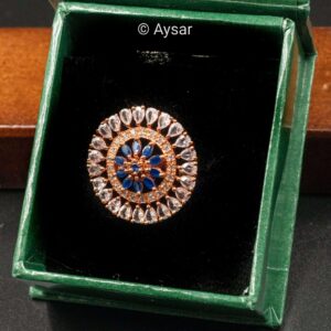 American daimond finger ring blue stones