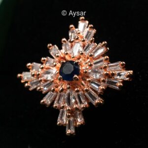 AD fingers rings black stone rose gold