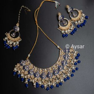 Bridal choker set front meenakari sets
