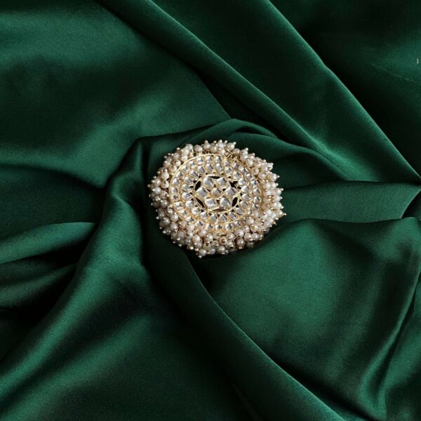 white beaded pearls finger ring jumbo - Image 2