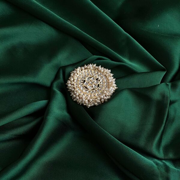 white beaded pearls finger ring jumbo