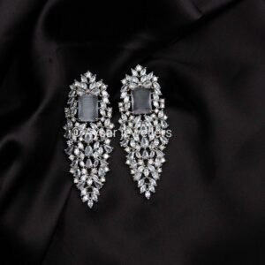 American daimond royal style earrings long grey 🩶
